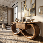 Organic Sculptural Console Table Contemporary Hallway, solid wood, built to order, view 3