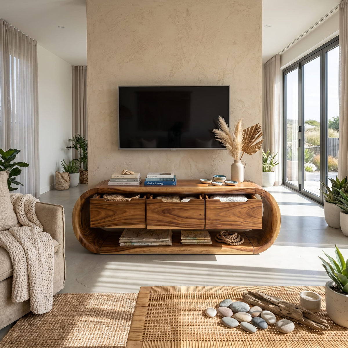 Greek Solid TV Cabinet