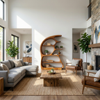 Contemporary Sculptural Bookshelf, solid wood, built to order, view 2