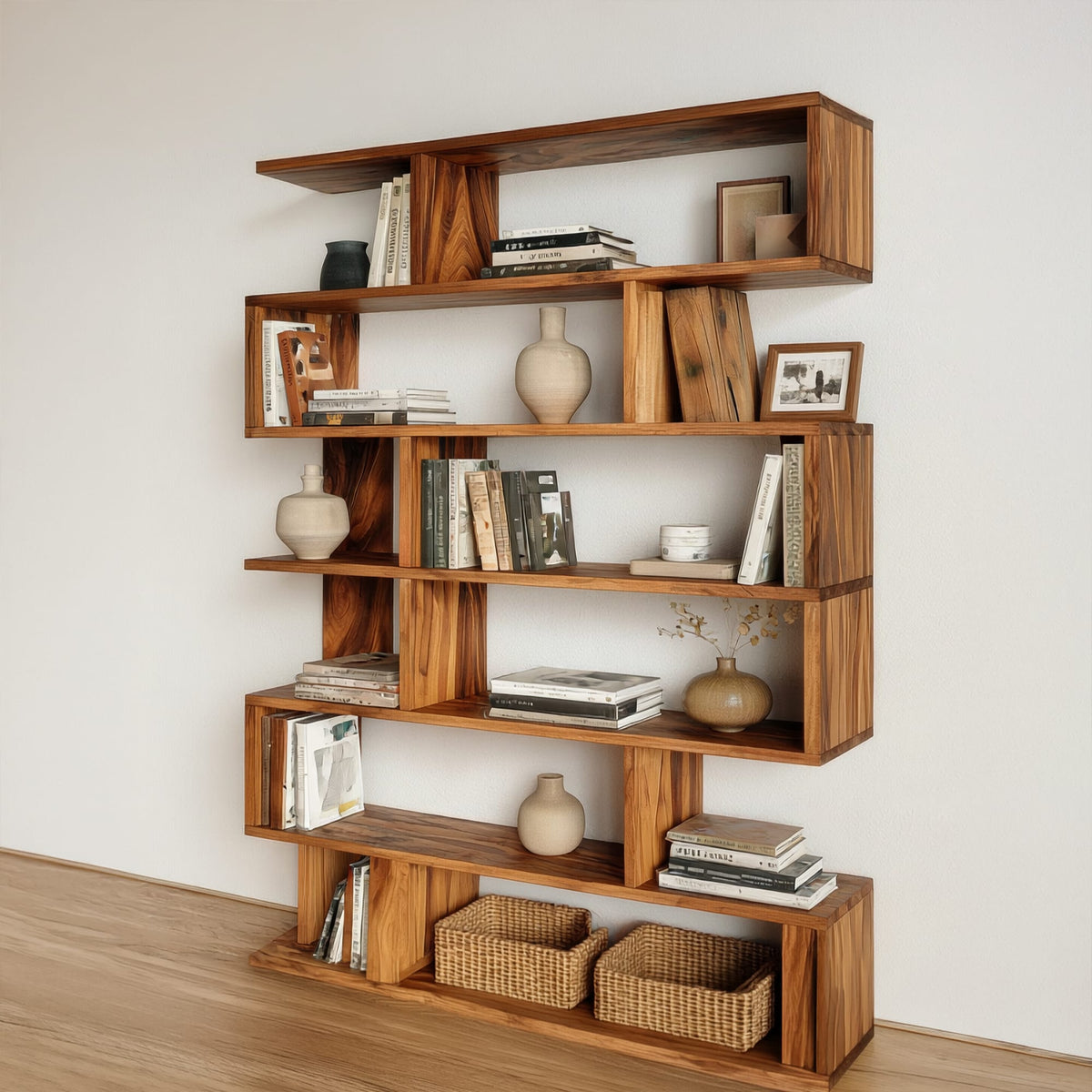 Mid Century Large Bookshelf, solid wood, built to order