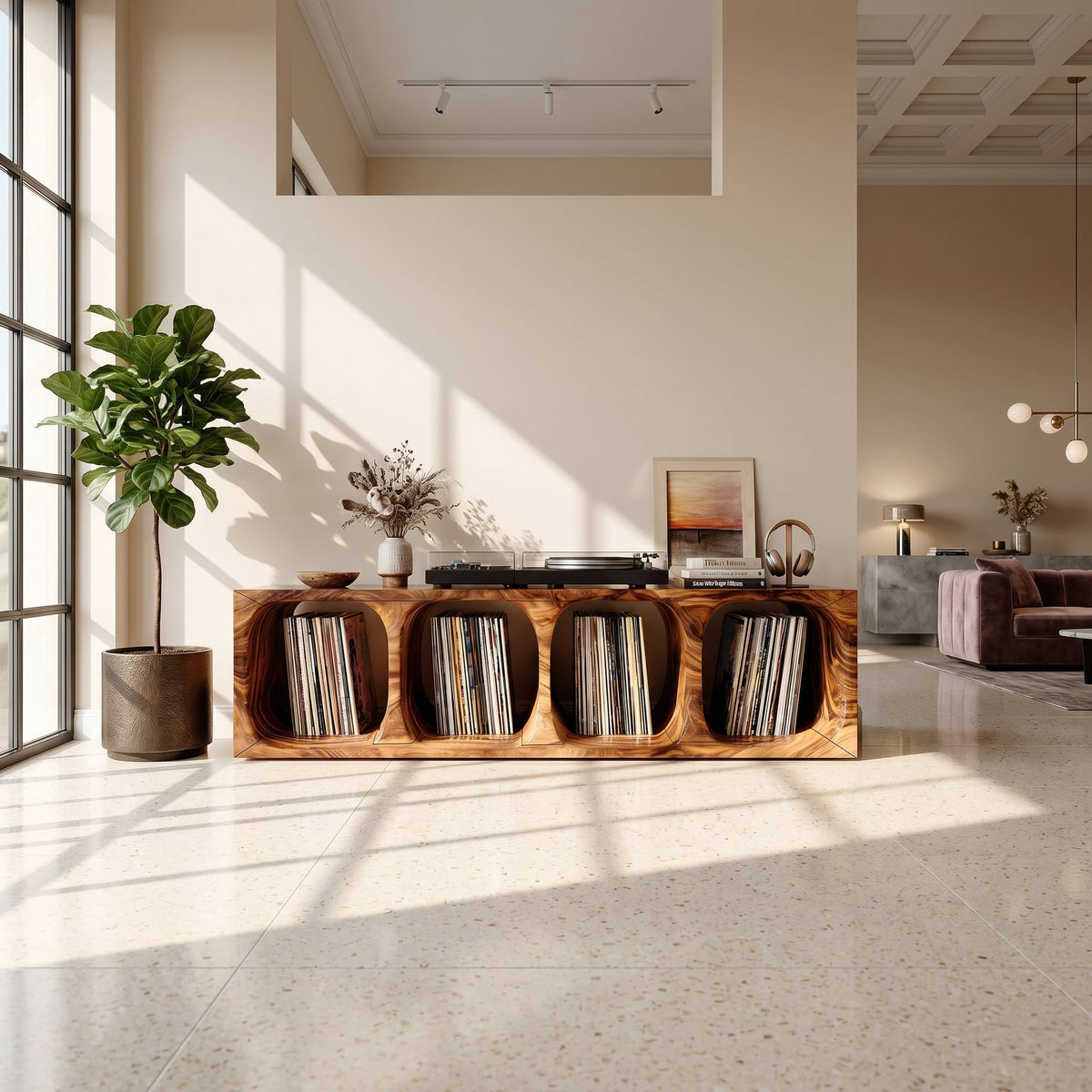 Arched Modern Record Stand