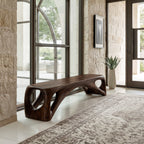 Organic Wooden Bench Hollow Design, solid wood, built to order
