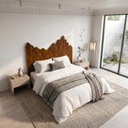 Organic Headboard Wooden Bed Headboard, solid wood, built to order, view 2