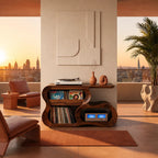 Contemporary Solid Turntable Record Stand