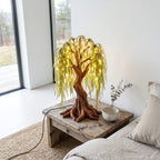 Farmhouse Tree Table Lamp, solid wood, built to order