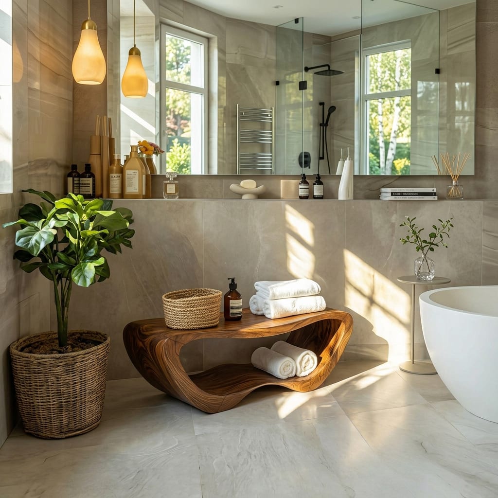 Minimal Water-resistant Shower Bench