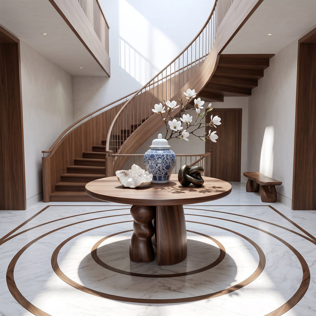 Round Solid Console Table