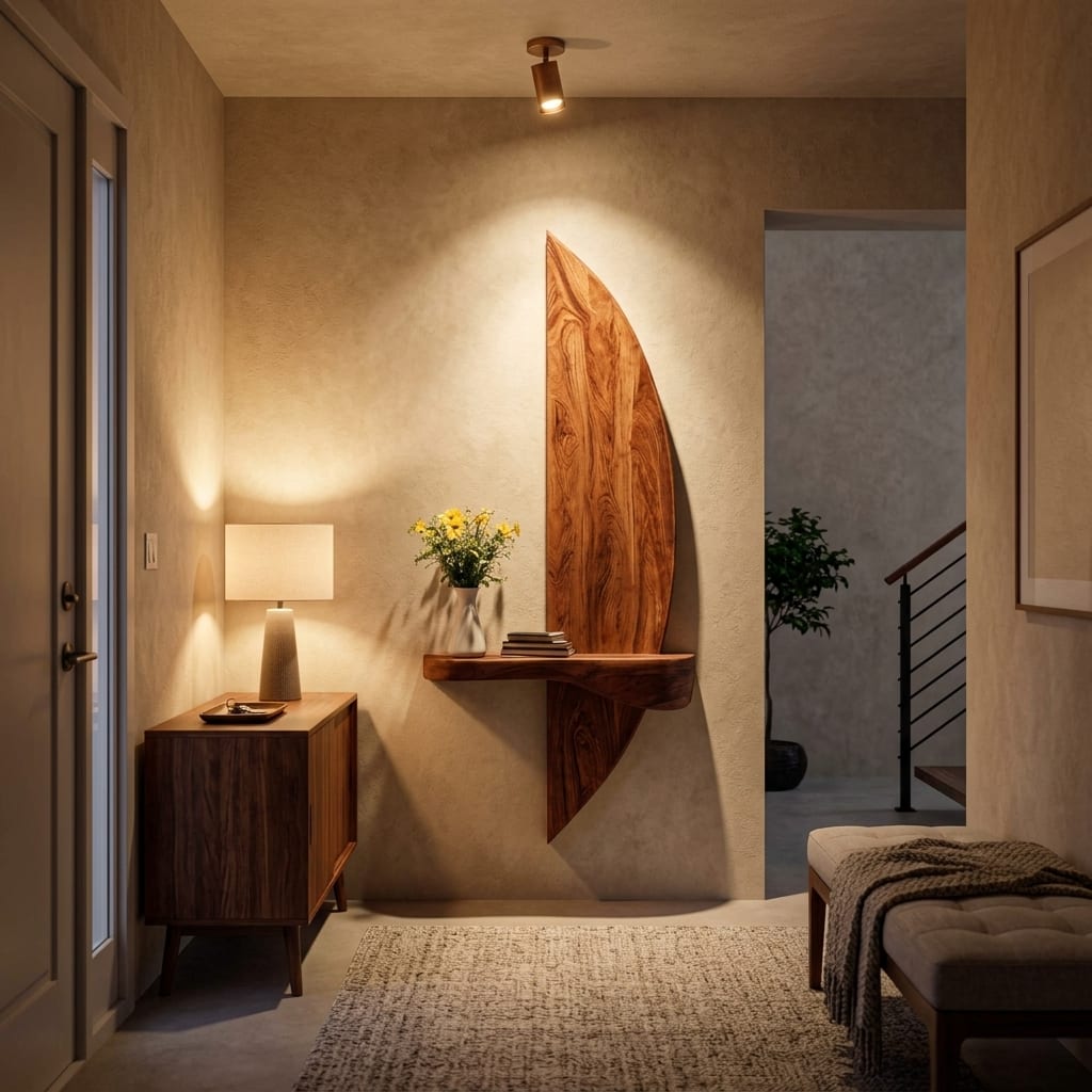 Curved Sculptural Floating Shelf