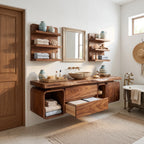 Modern Floating Bathroom Vanity Cabinet Primary Bathroom, solid wood, built to order