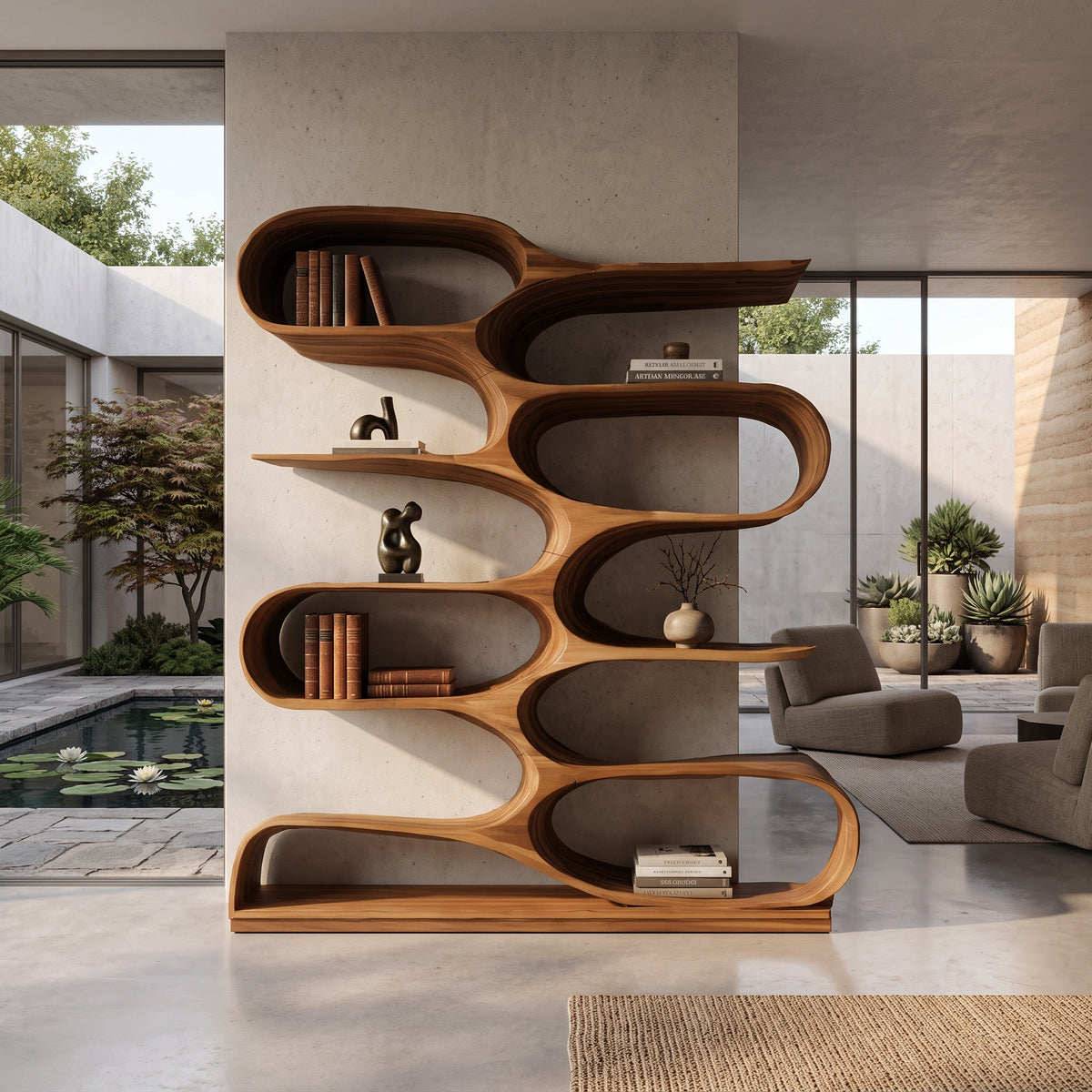 Books Curved Bookshelf