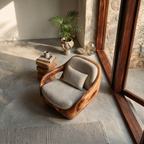 Artistic Organic Lounge Seating Open Carved Frame, solid wood, built to order, view 2