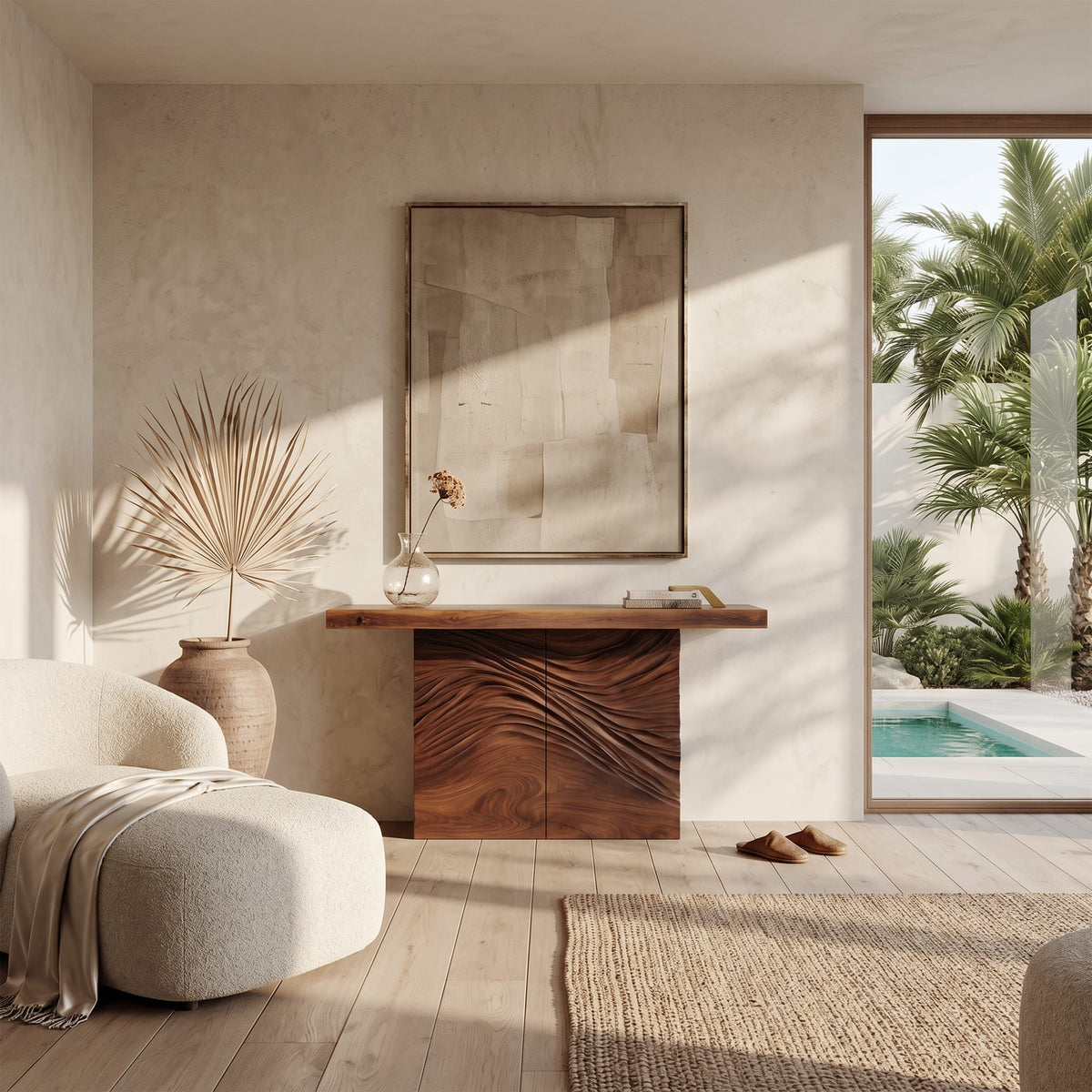 Minimalist Organic Edge Accent Table, solid wood, built to order