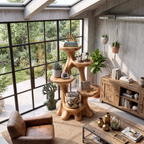 Sculptural Organic Plant Stand - solid wood plant stand, view 2