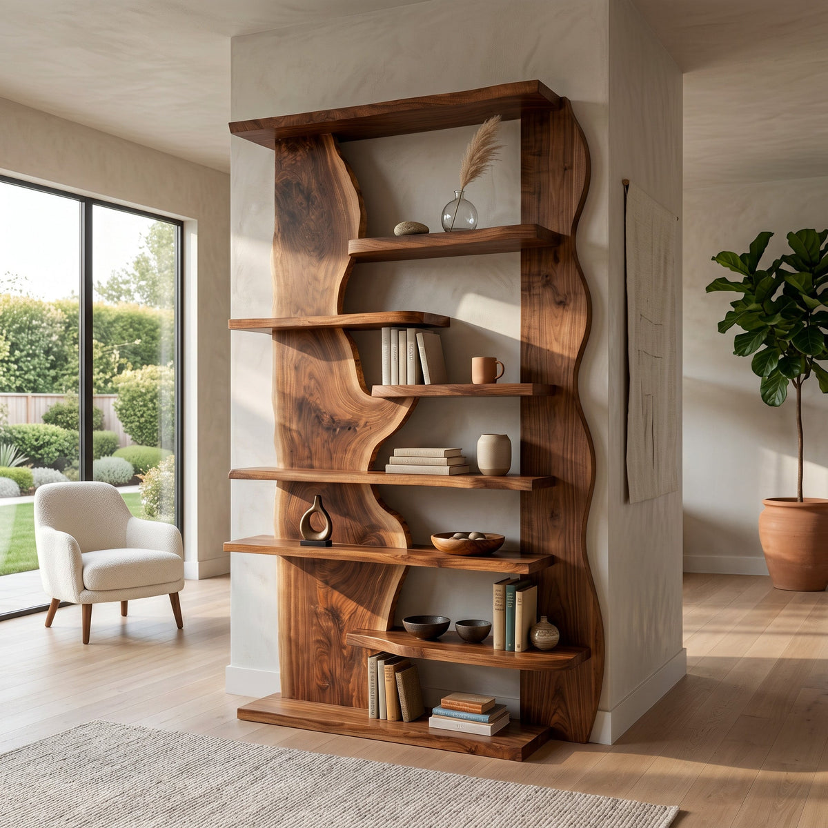 Live Edge Organic Bookshelf
