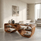 Contemporary Sculptural Console Table, solid wood, built to order, view 3