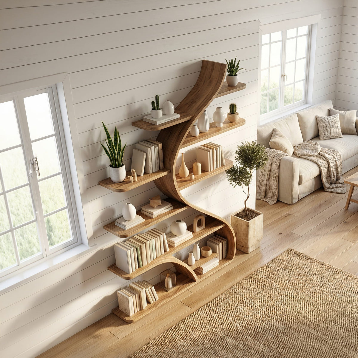 Curved Wall Bookshelf