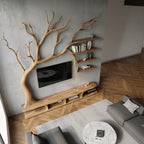 Rustic Tree TV Cabinet, solid wood, built to order