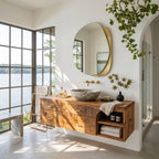 Farmhouse Bathroom Furniture with Floating Vanity, solid wood, built to order