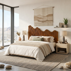 Organic Mountain Landscape Headboard Wooden Bed Headboard, solid wood, built to order, view 2