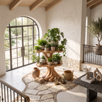 Contemporary Tiered Plant Shelf with Organic Branch Design, solid wood, built to order, view 2