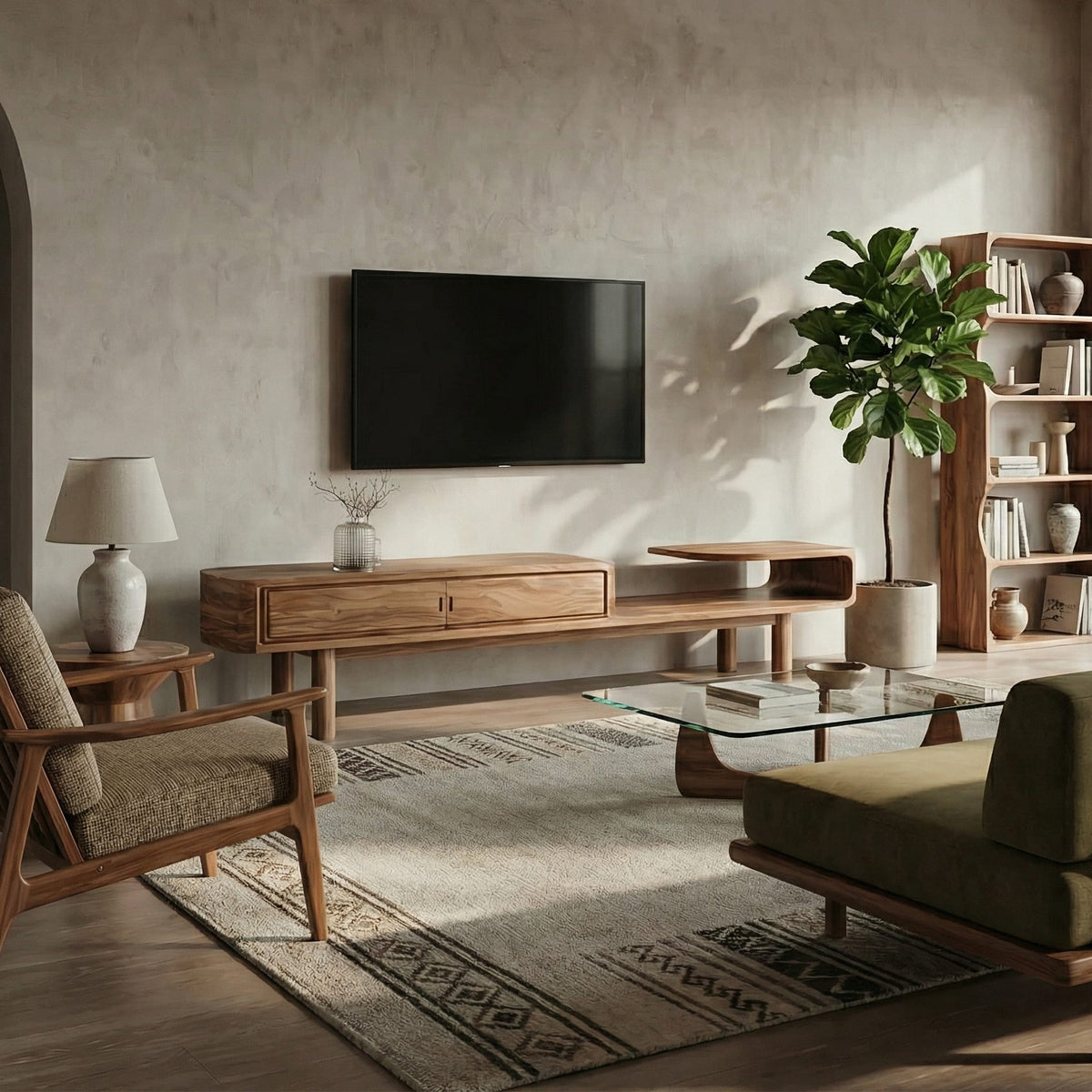 Sculptural Deco TV Cabinet