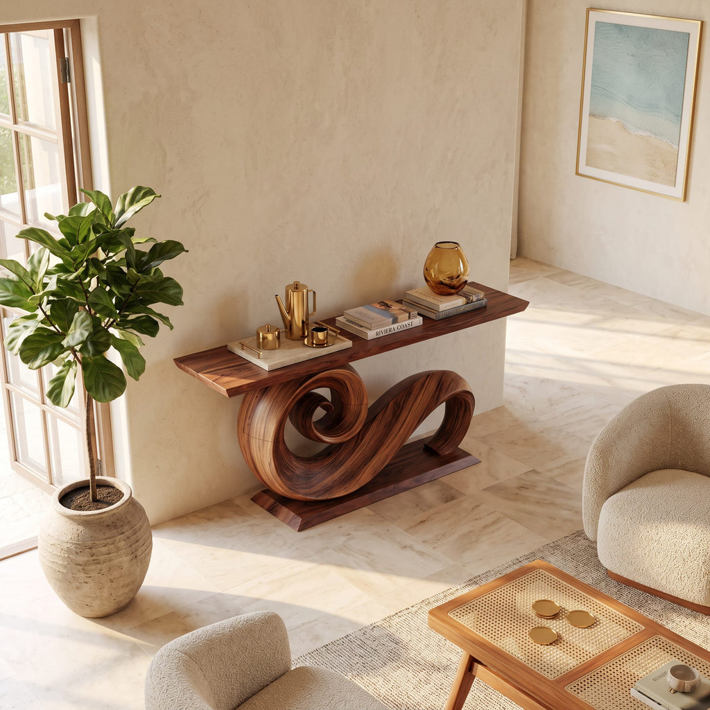 Organic Live Edge Foyer Console Table