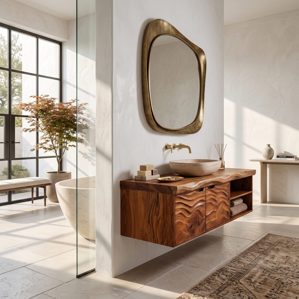 Contemporary Bath Cabinet Elegant Master Bathroom, solid wood, built to order