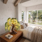 Contemporary Sculptural Tree Table Lamp, solid wood, built to order