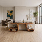 Contemporary Flowing Console Table, solid wood, built to order