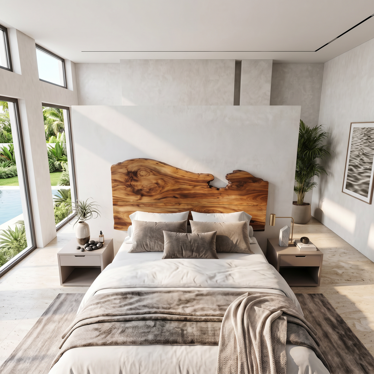 Contemporary Live Edge Headboard Bed Headboard, solid wood, built to order, view 2