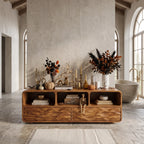 Farmhouse Storage Console Table Bedroom, solid wood, built to order