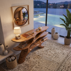 Minimalist Sculptural Console Table, solid wood, built to order, view 3