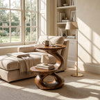 Minimalist Open Shelf Side Table Villa, solid wood, built to order