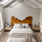 Organic Live Edge Headboard Wooden Bed Headboard, solid wood, built to order, view 3