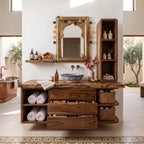 Organic Modern Nutcracker Bathroom Vanity Wellness Room, solid wood, built to order, view 3