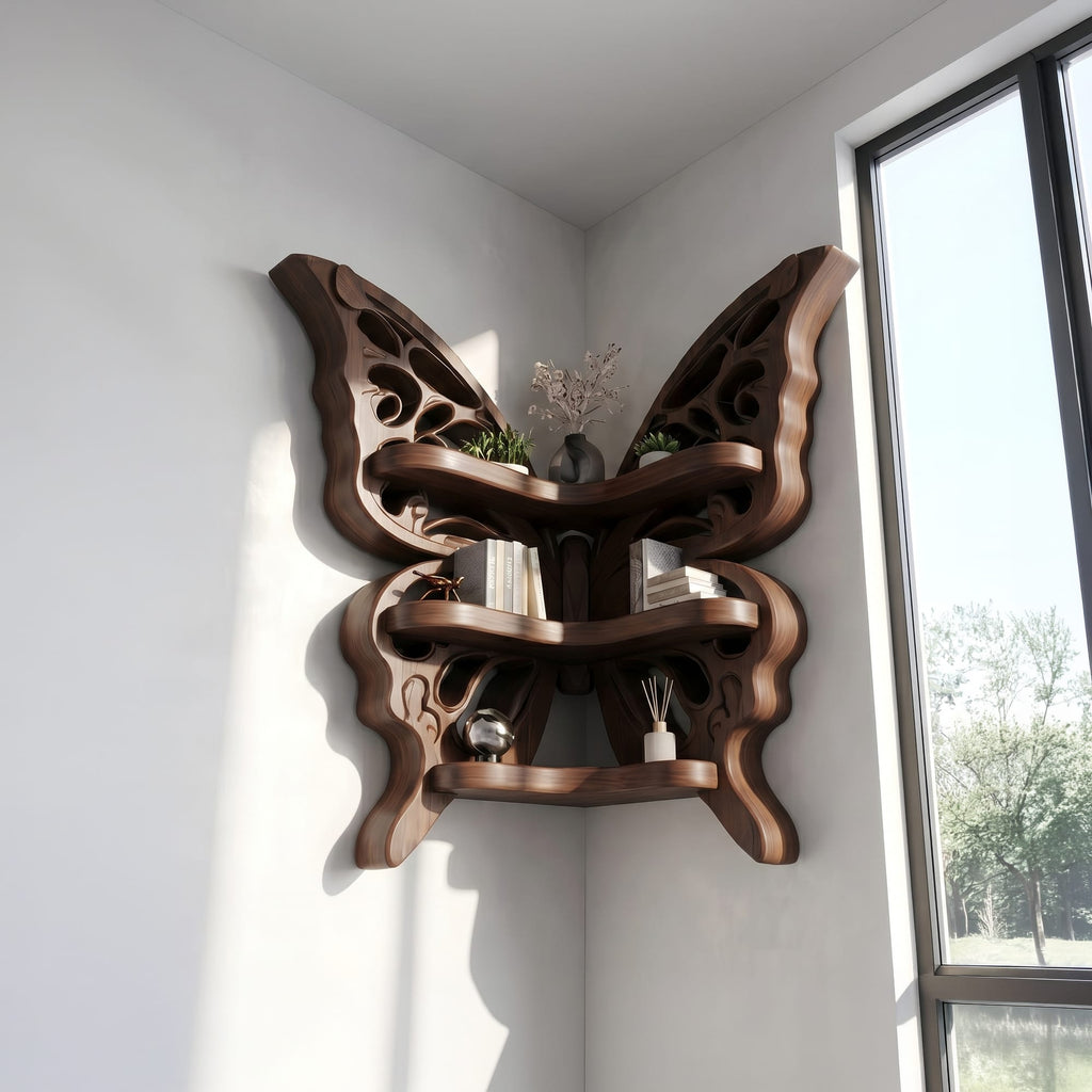 Sculptural Butterfly Floating Shelf