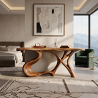 Organic Root Base Console Table Living Room, solid wood, built to order, view 3