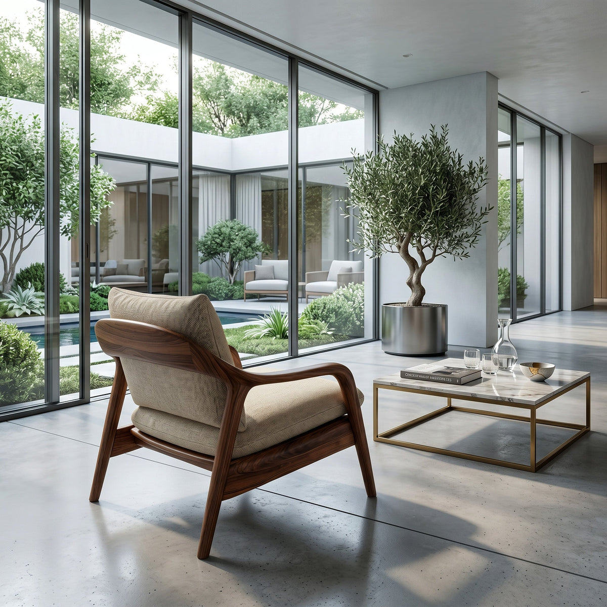 Organic Sculptural Armchair, solid wood, built to order, view 3