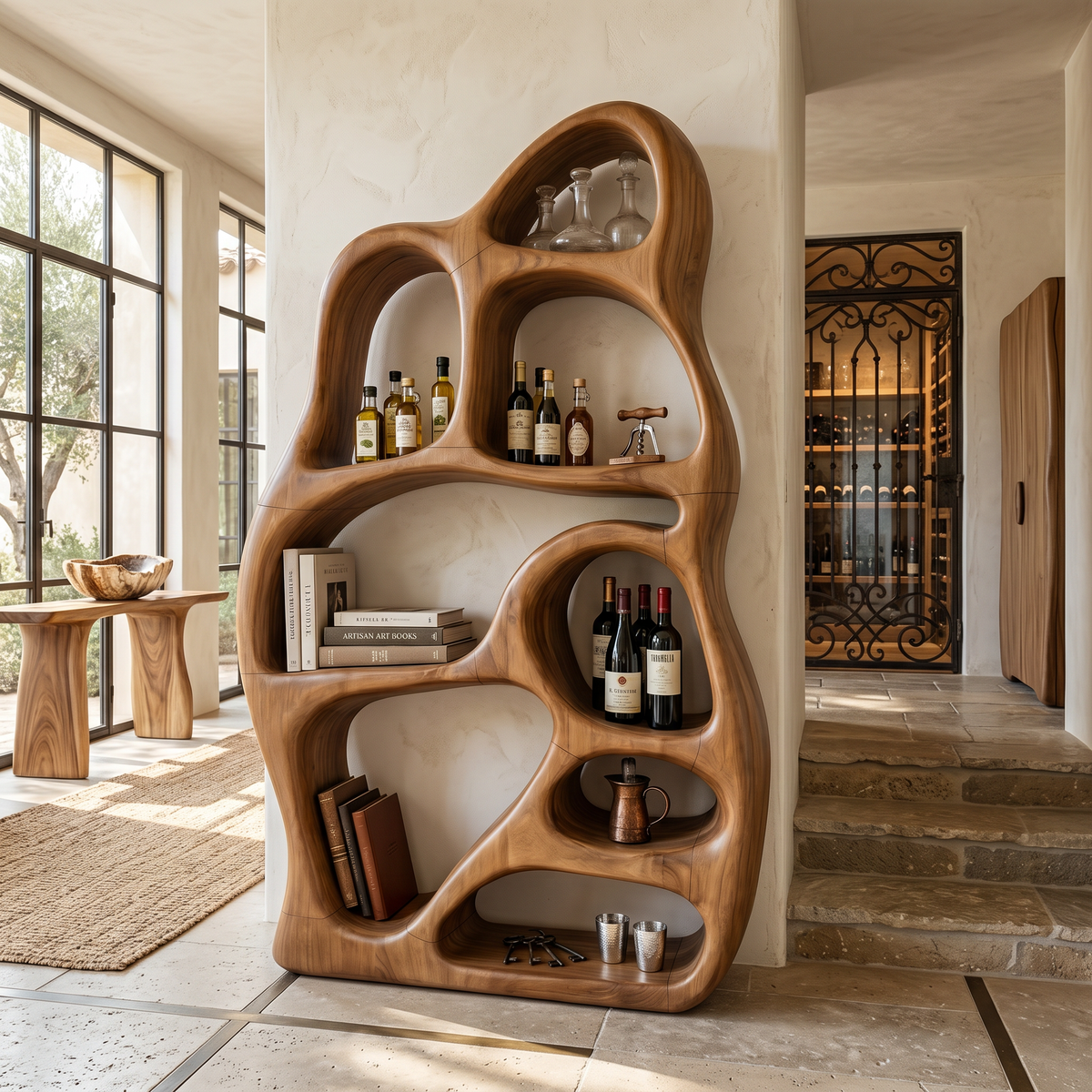 Minimalist Display Bookcase, solid wood, built to order, view 3