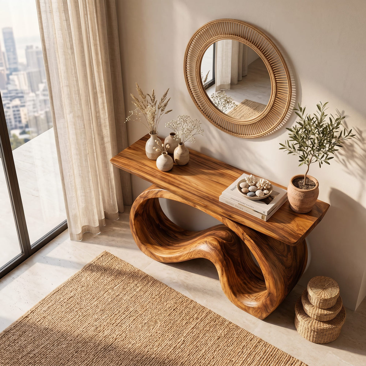 Artistic Flowing Console Table