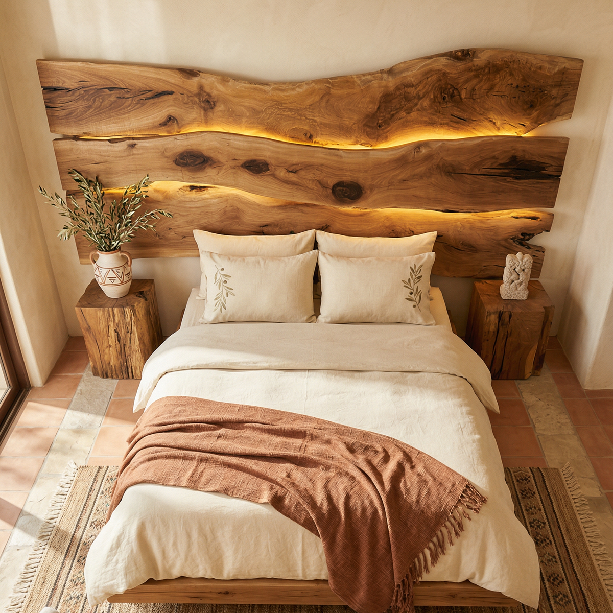 Modern Live Edge Headboard, solid wood, built to order, view 3
