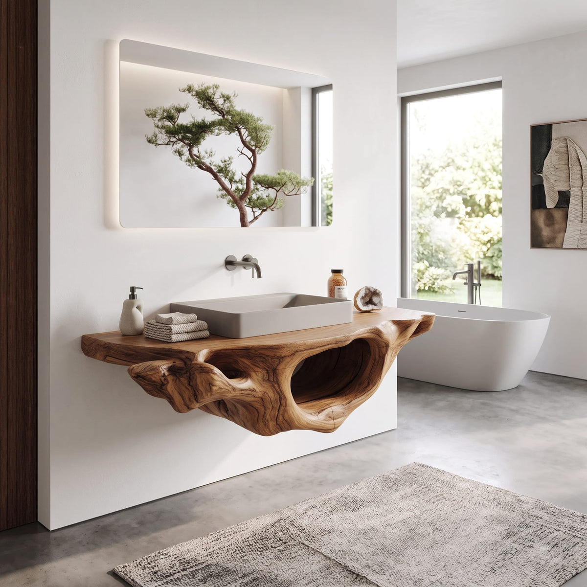 Farmhouse Live Edge Vanity, solid wood, built to order