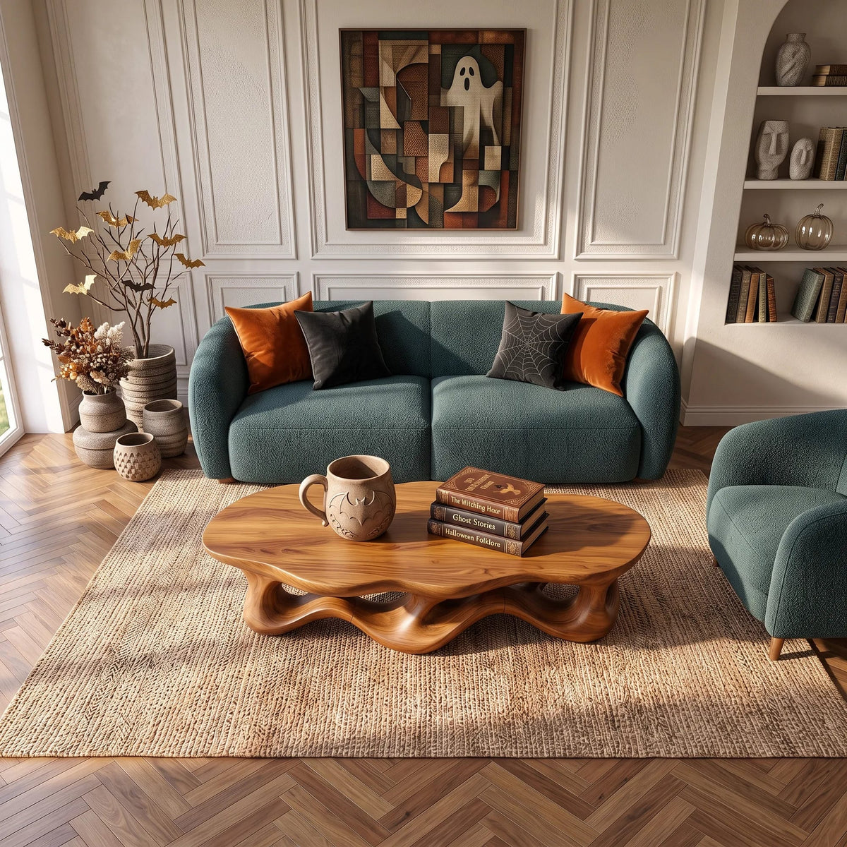 Modern Interlocking Coffee Table, solid wood, built to order