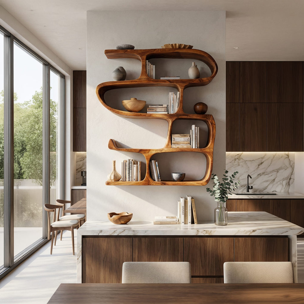 Curved Hallway Bookshelf