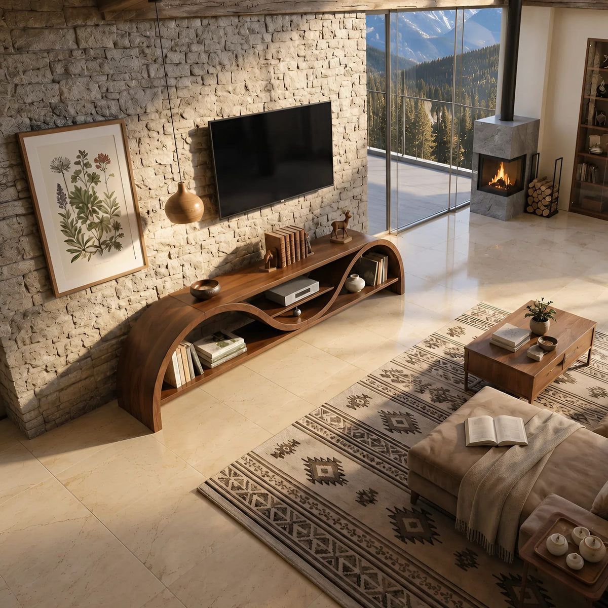 Contemporary Organic Media TV Cabinet