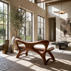 Organic Modern Bench Entryway, solid wood, built to order, view 3
