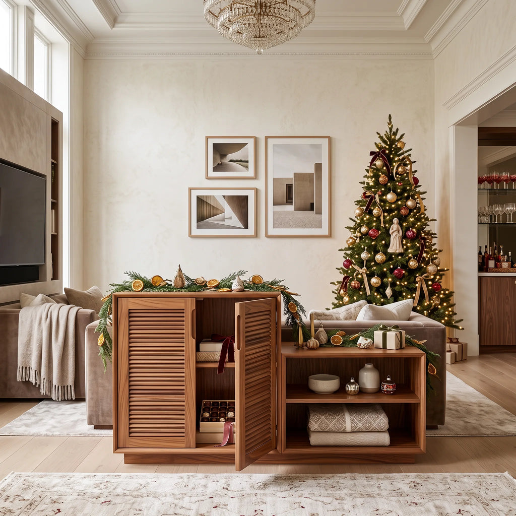 Modern Storage Cabinet Nutcracker Decor, solid wood, built to order
