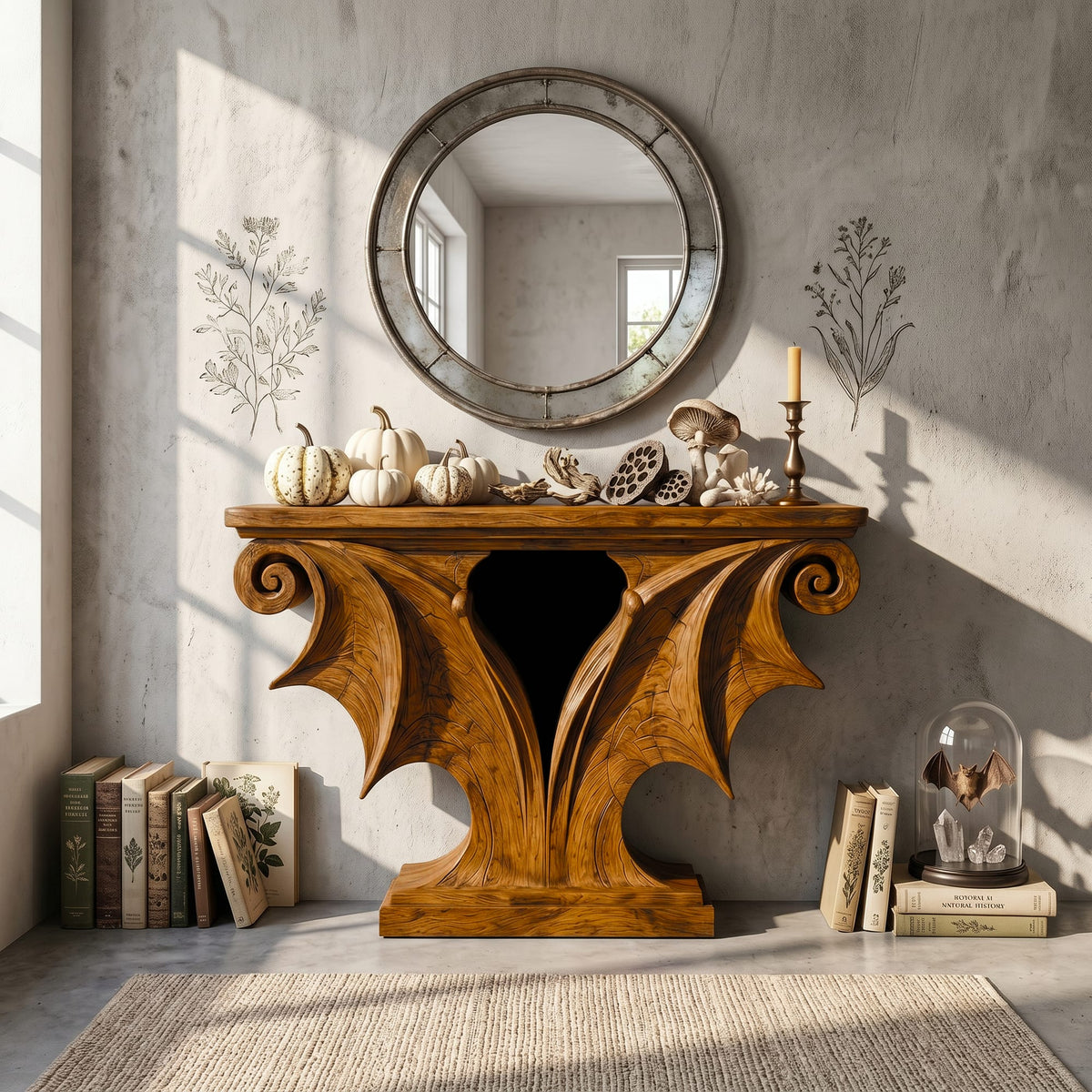 Sculptural Entryway Console Table