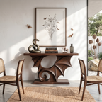 Console Table with Sculptural Bat Design, solid wood, built to order, view 2