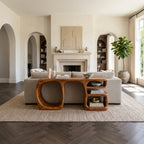 Organic Open Compartment Console, solid wood, built to order